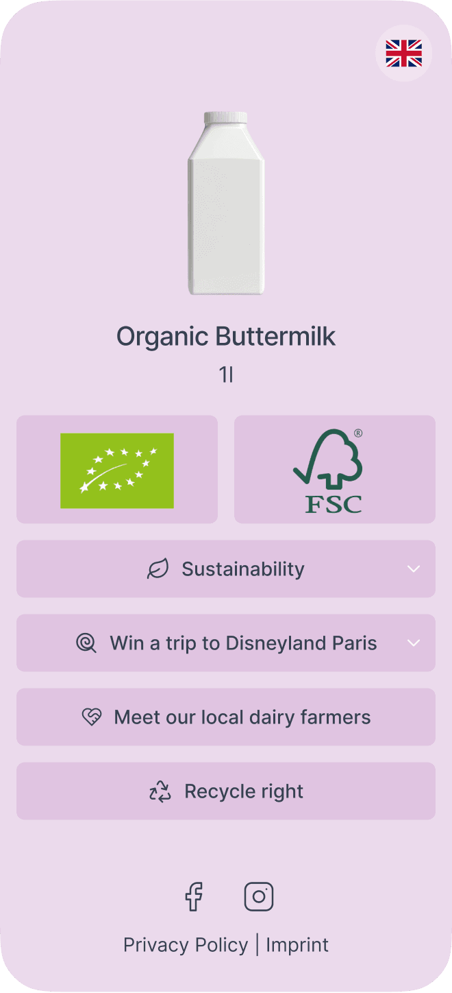 Digital Label: Organic Buttermilk