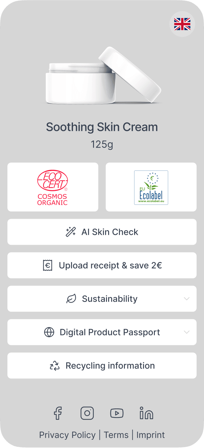 Digital Label: Skin Cream
